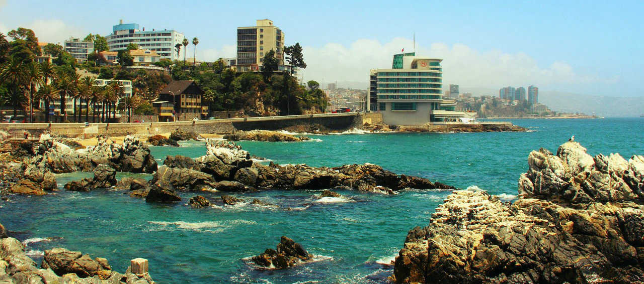 Praia em Viña del Mar no Chile